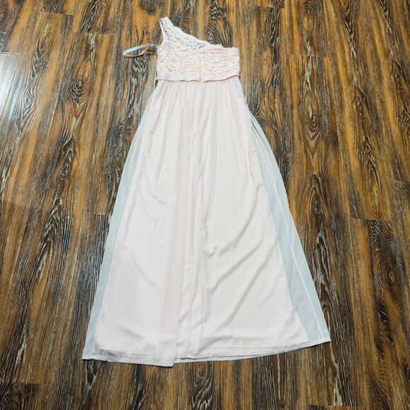 David’s Bridal Girls Size 12 Pink One Shoulder Strap L - Picture 2 of 6